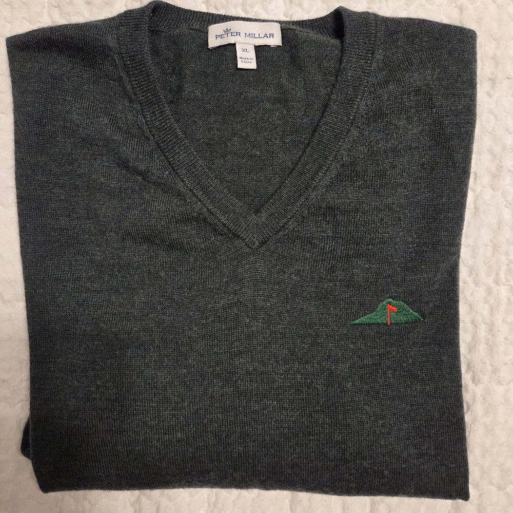 Peter Millar Charcoal V-Neck Sweater